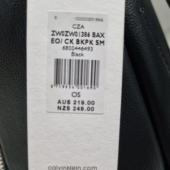 **SOLD** Calvin Klein Faux Leather Women's Small Back Pack - Picture 3 of 5